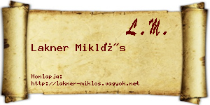 Lakner Miklós névjegykártya